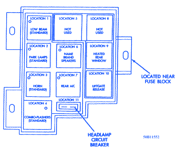 Chrysler Minivan 1995 Headlamp Fuse Box/Block Circuit Breaker Diagram