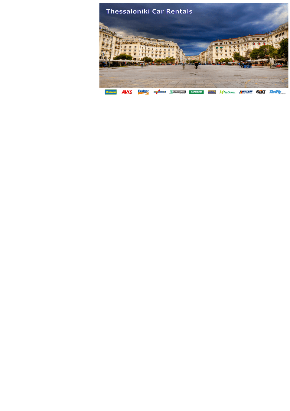 Thessaloniki Car Rental, Compare Car Hire Prices in Thessaloniki