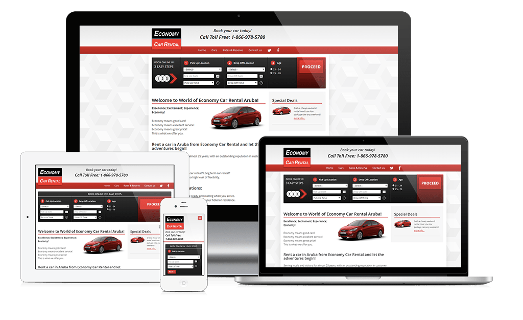 Economy Car Rental CaribMedia Aruba  design and development