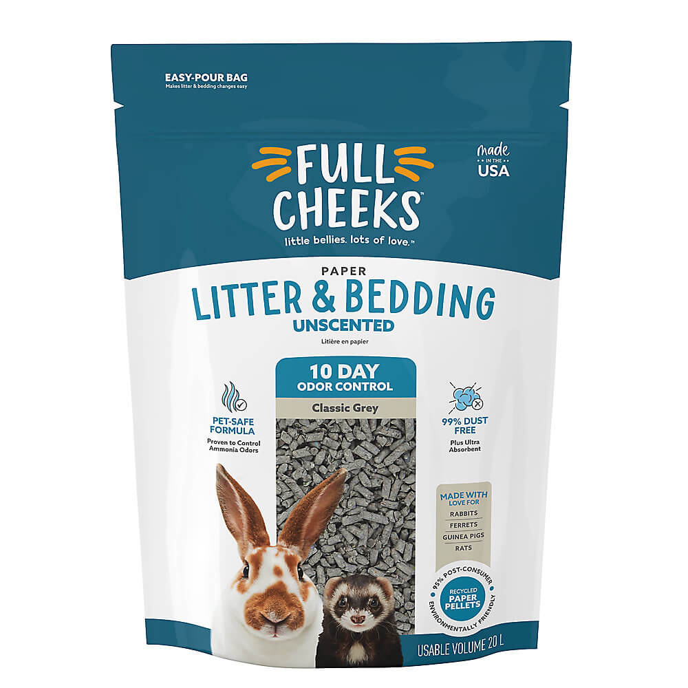 Full Cheeks Odor Control Small Pet Paper Litter & Bedding Grey