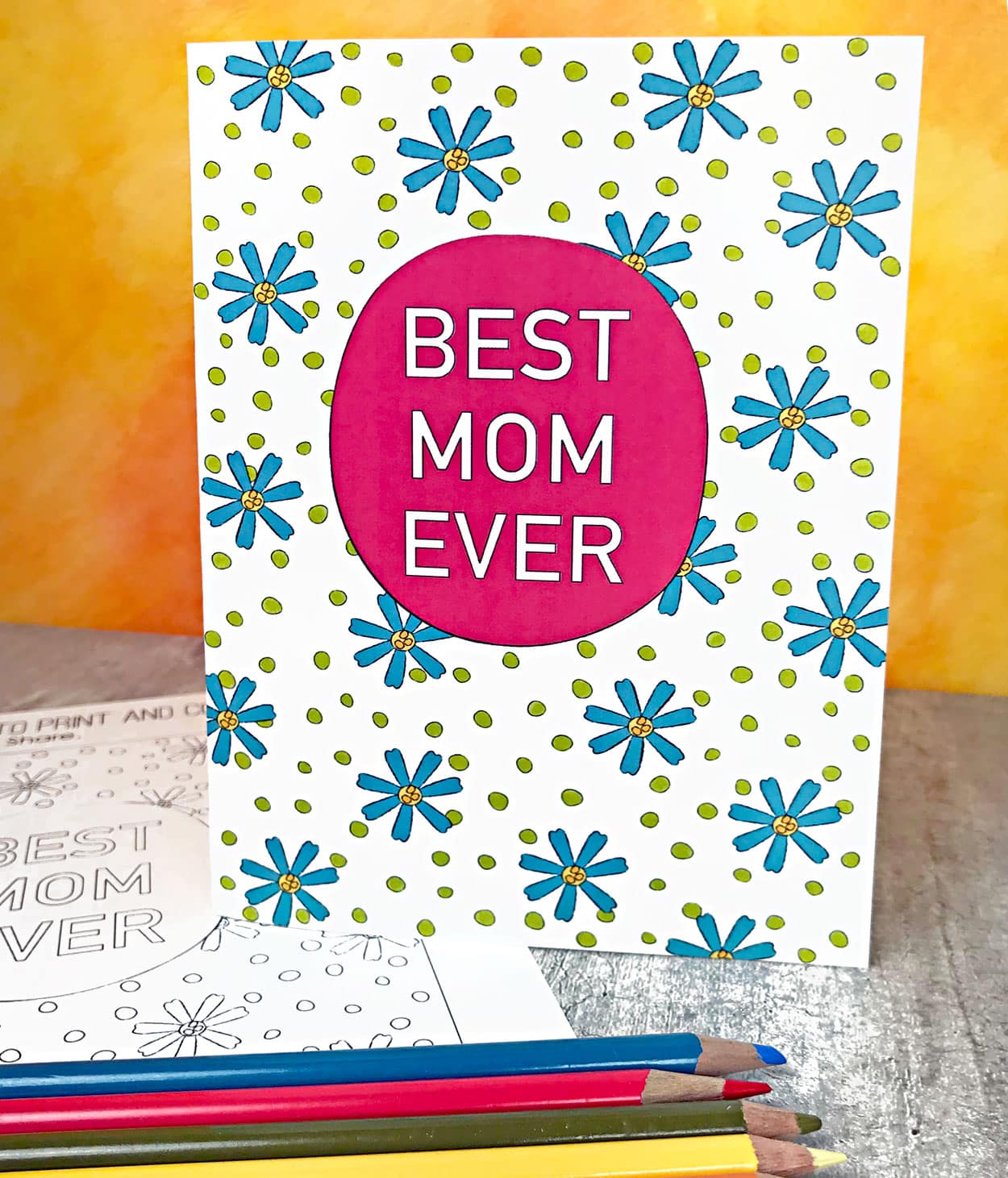 Printable Mother's Day Coloring Card Carla Schauer Designs