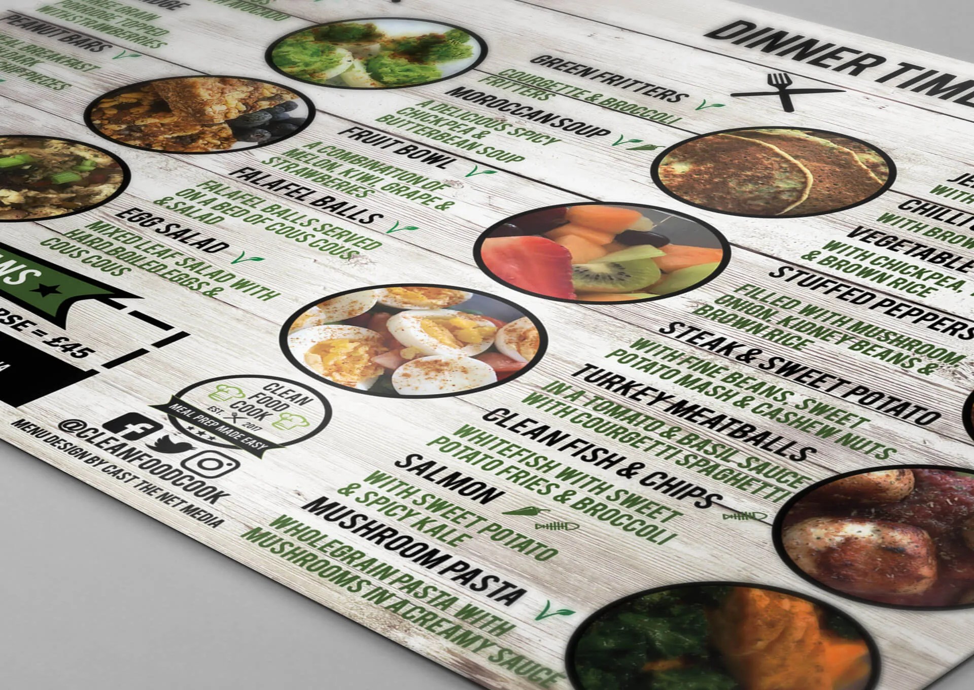 Clean Food Cook Menu Carline Design