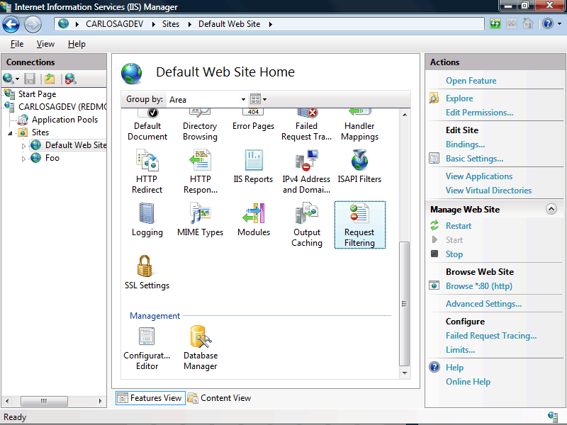 IIS 7.0 Admin Pack Request Filtering CarlosAg Blog