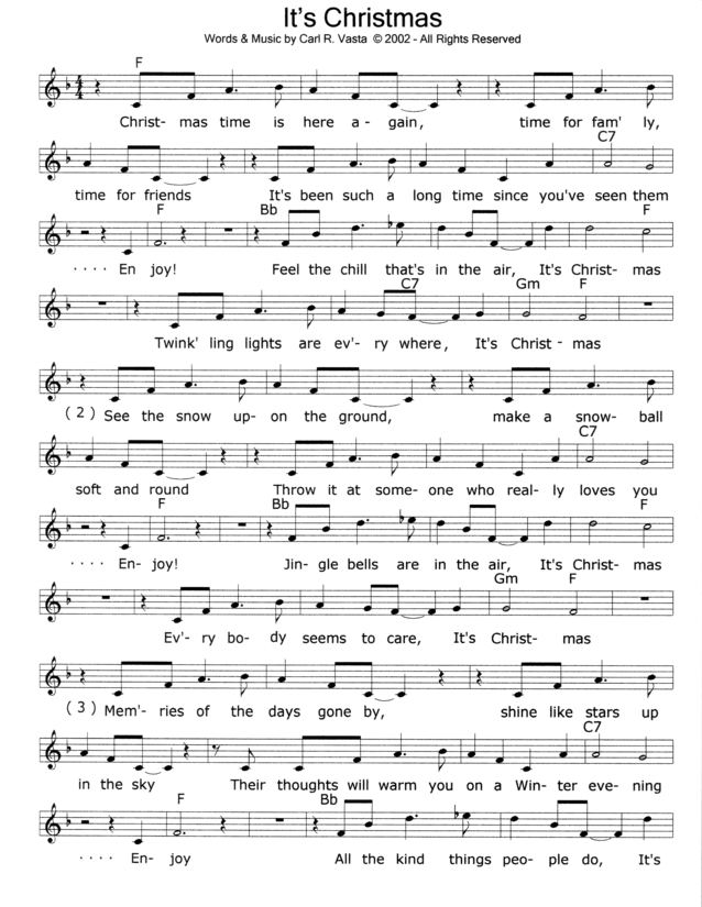 IT'S CHRISTMAS PDF Sheet Music, Midi & MP3