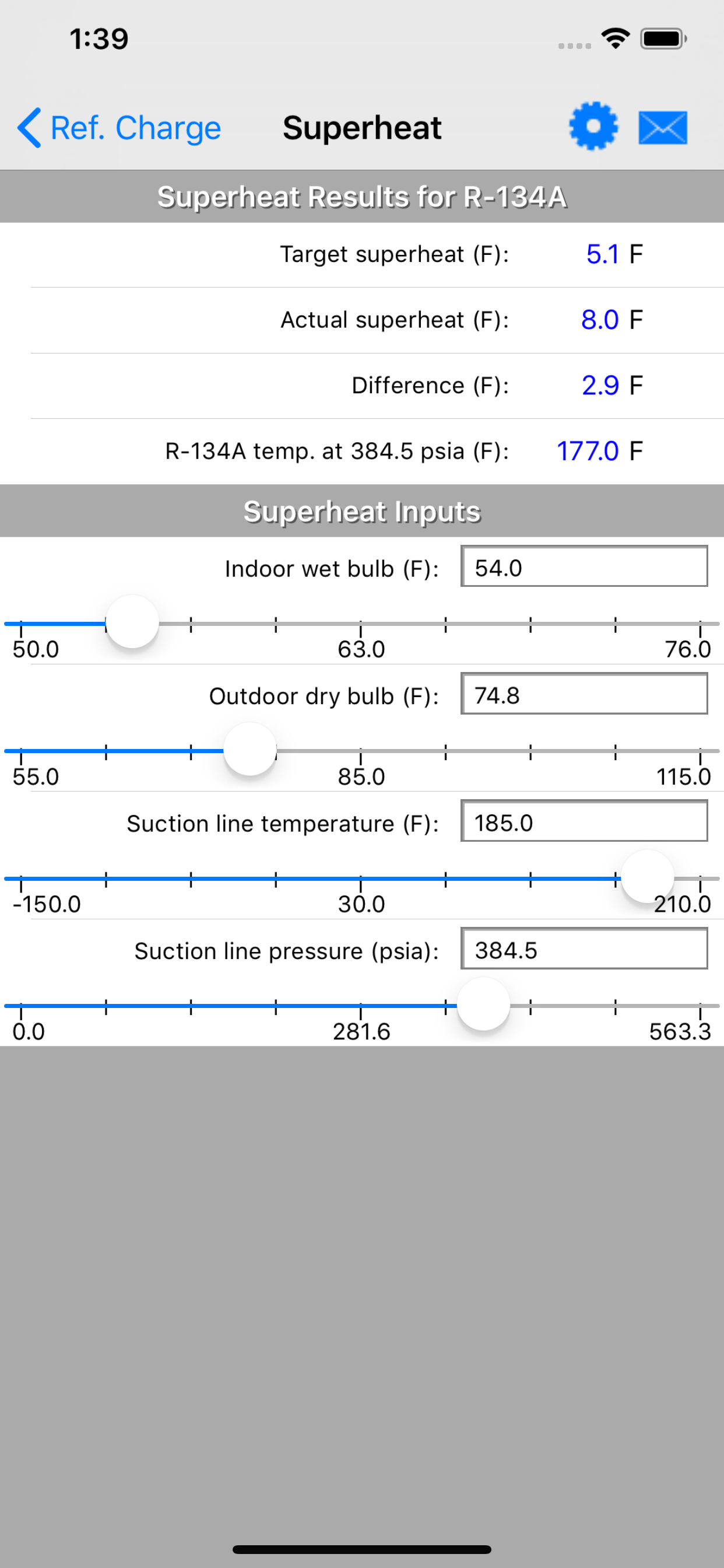 Carmel Software HVAC Refrigerant Charge iOS App