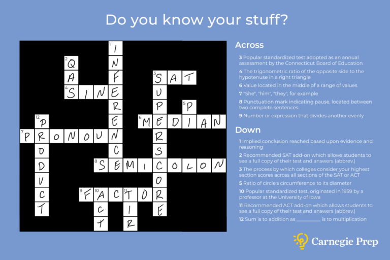 Crossword Answers Carnegie Prep