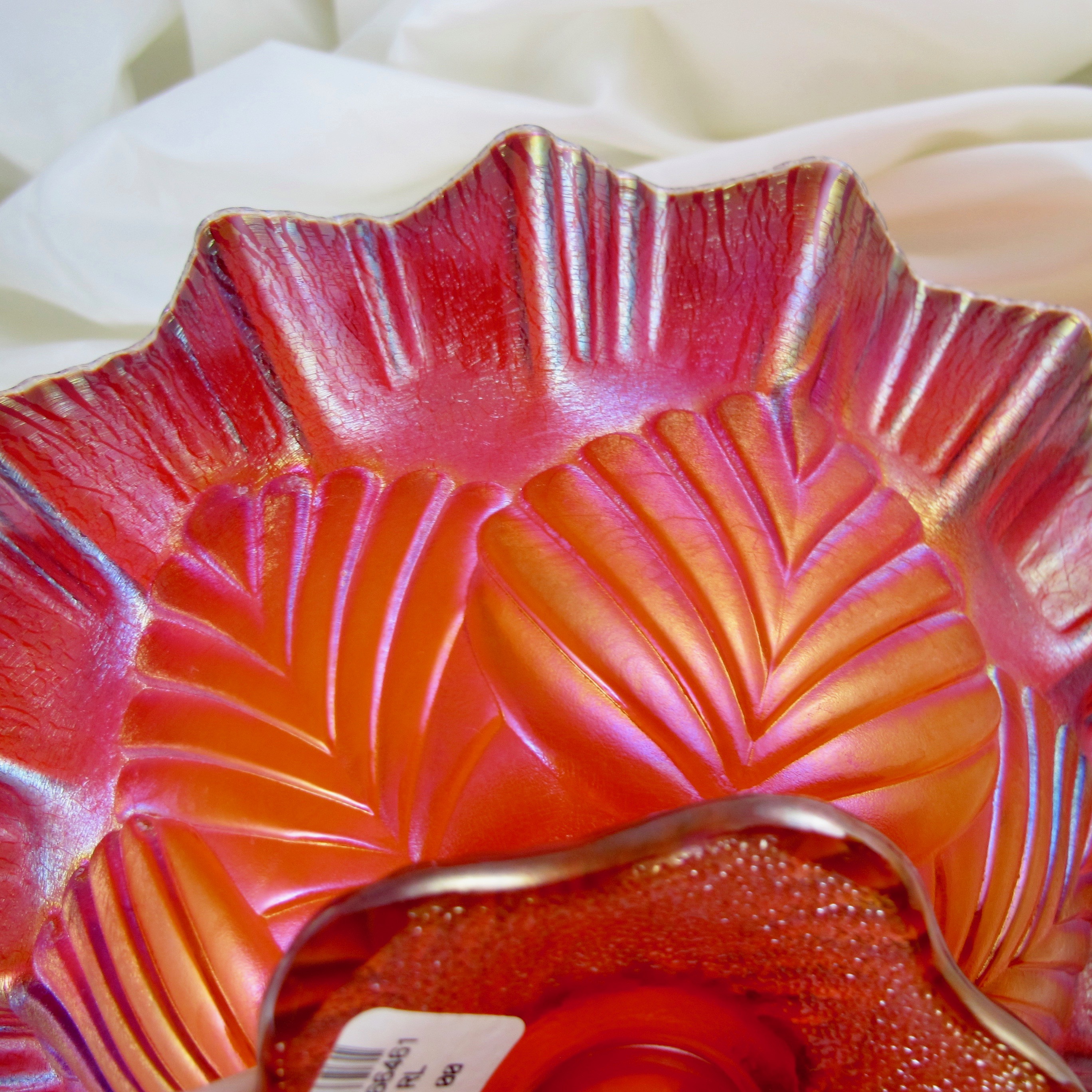 Fenton Red Carnival Glass Single Vase Epergne Limited Edition