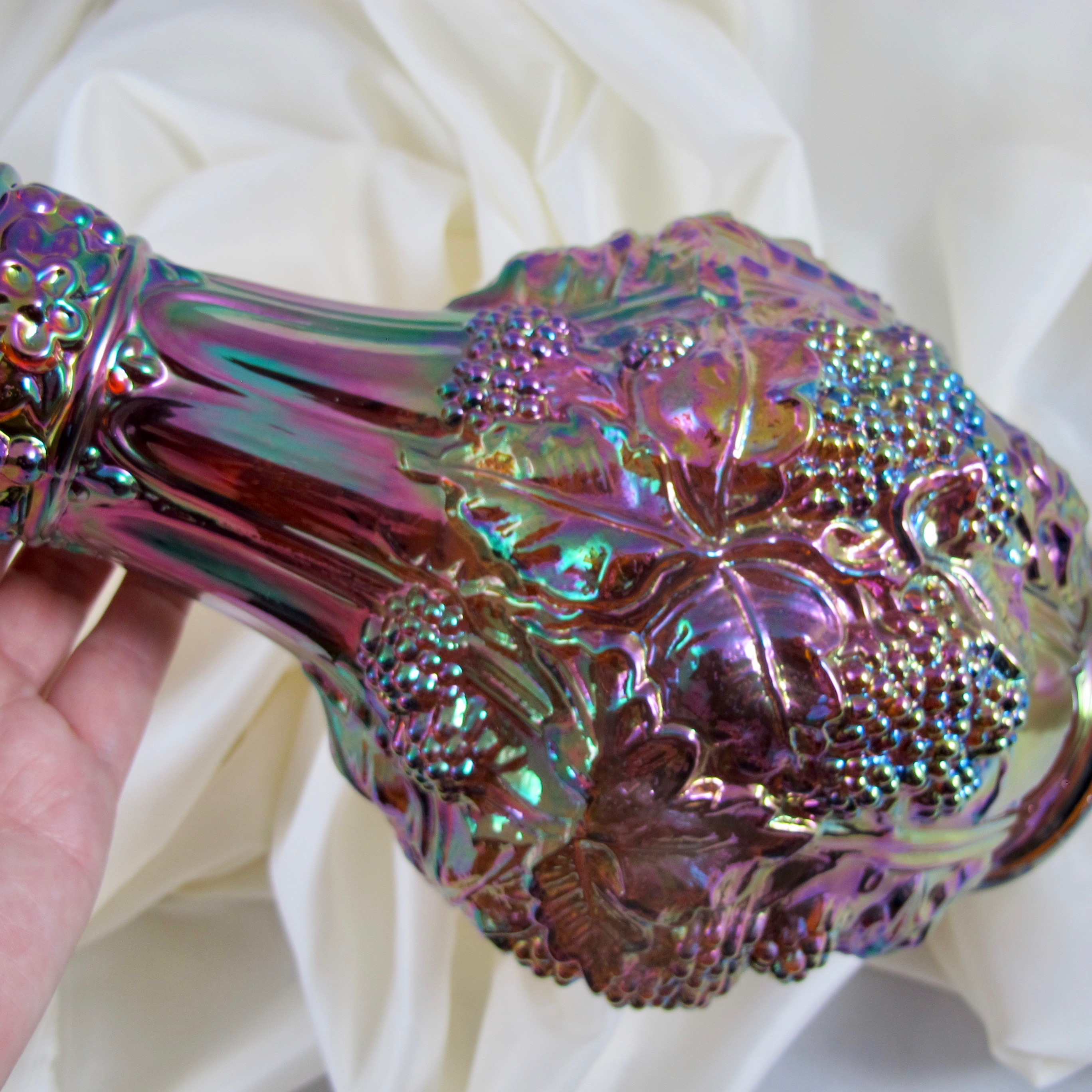 Imperial Amber Loganberry Carnival Glass Large Vase Carnival Glass