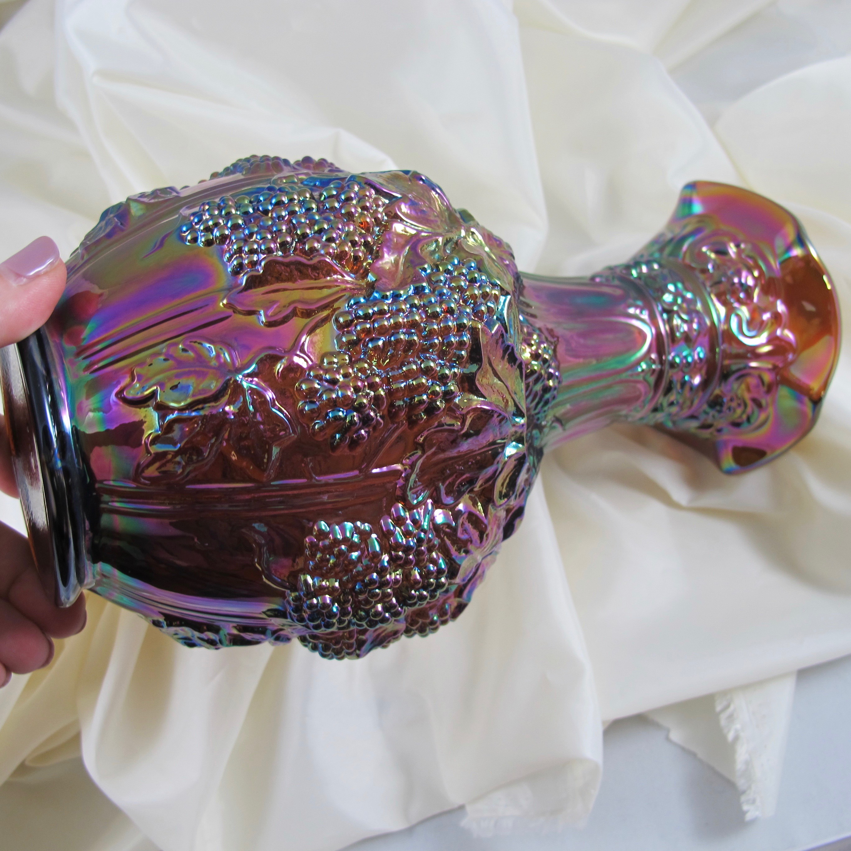 Imperial Amber Loganberry Carnival Glass Large Vase Carnival Glass
