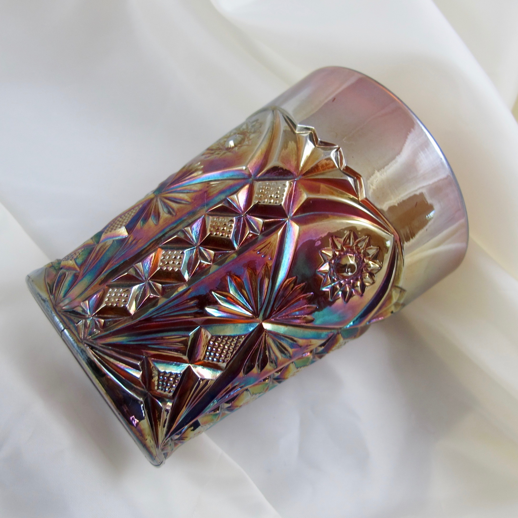 Antique Millersburg Amethyst Marilyn Carnival Glass Tumbler Carnival