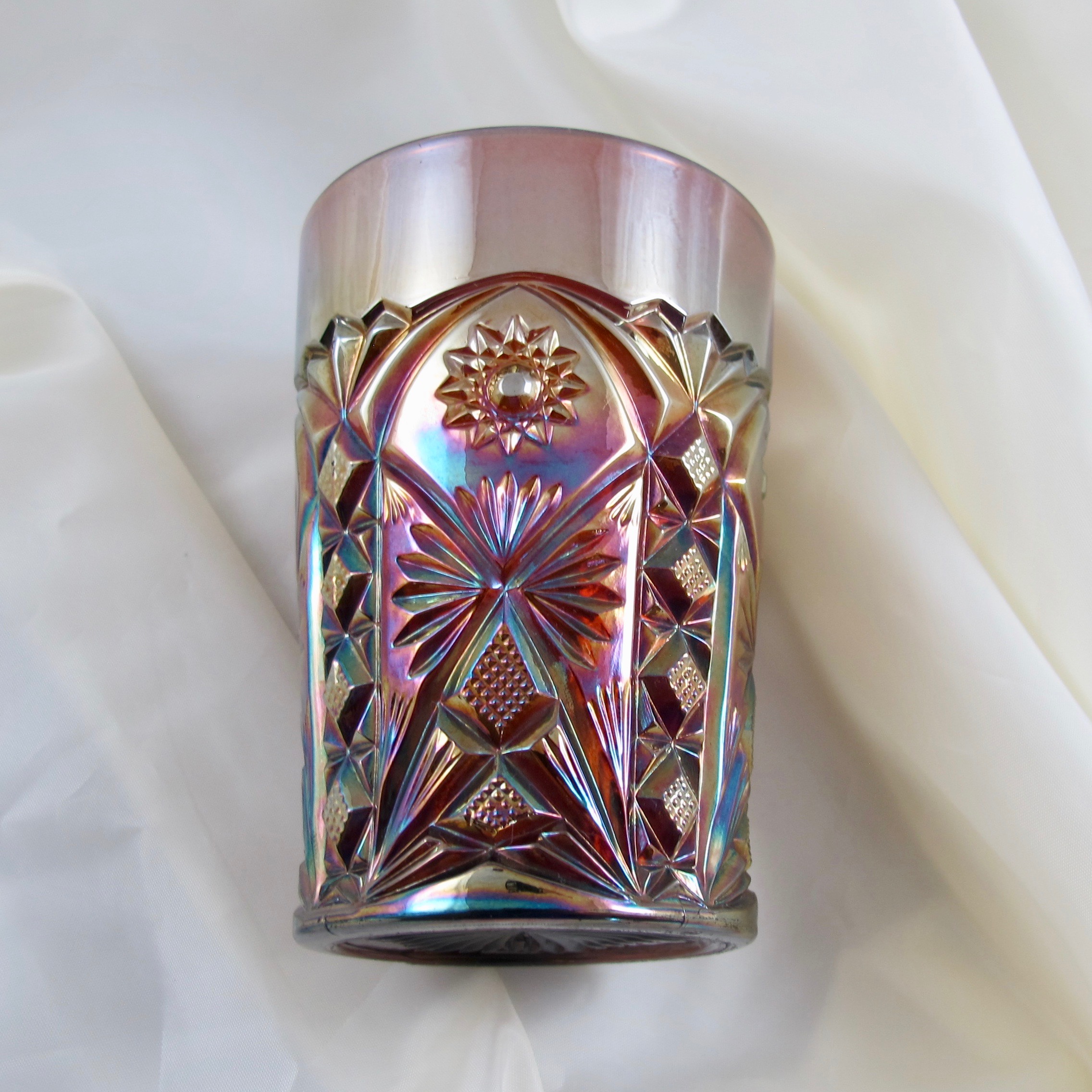 Antique Millersburg Amethyst Marilyn Carnival Glass Tumbler Carnival