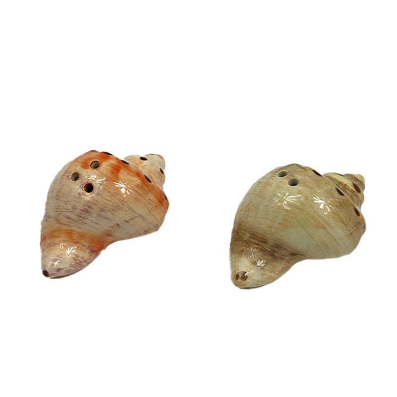 Conch Shell Salt & Pepper Shaker Set (B) Shakers Carolina Pottery