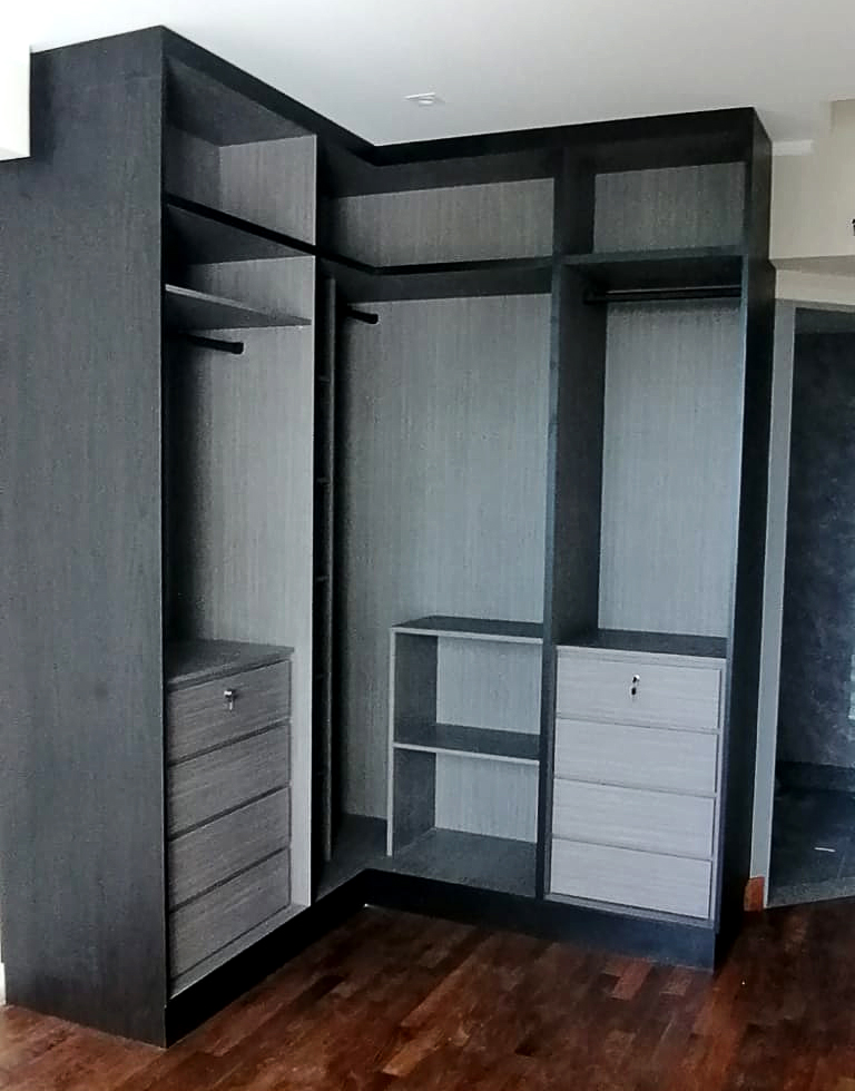 Timeless Lshape OpenWardrobe Design Carpentry Singapore