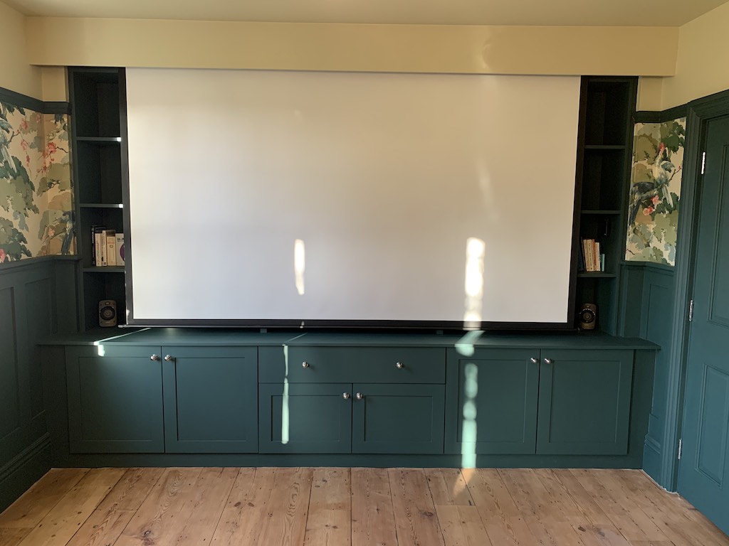 Bookcase with Projector Screen Carpentry by Craig Ross
