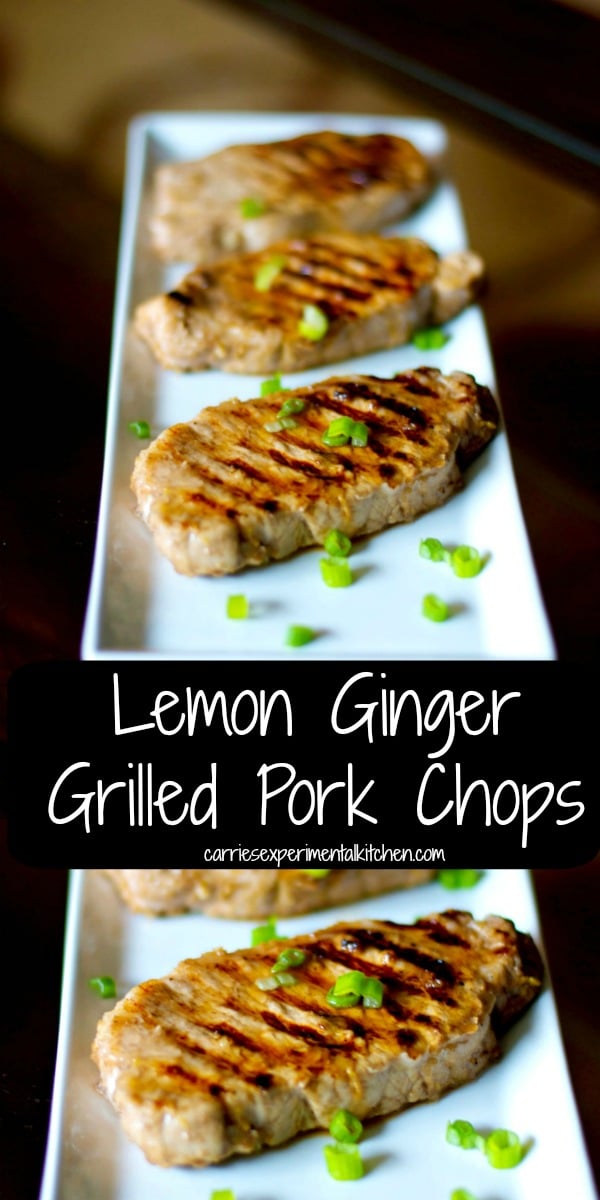 Sprinkle each pork chop, both sides, with salt, black pepper, garlic powder and rosemary. Lemon Ginger Grilled Pork Chops Carrie S Experimental Kitchen