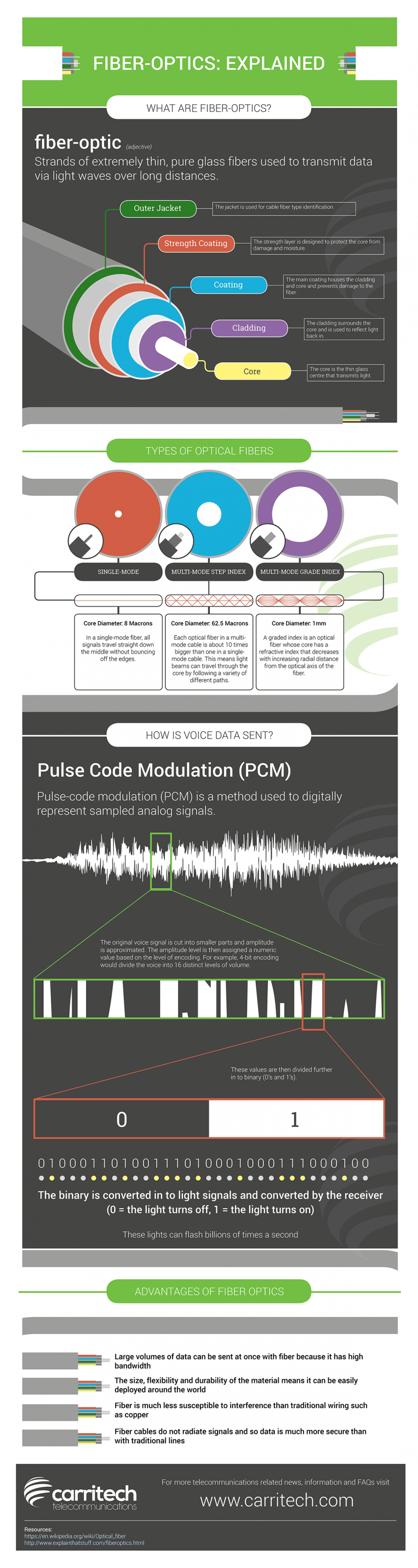 Fiber Optics Explained (INFOGRAPHIC) Carritech