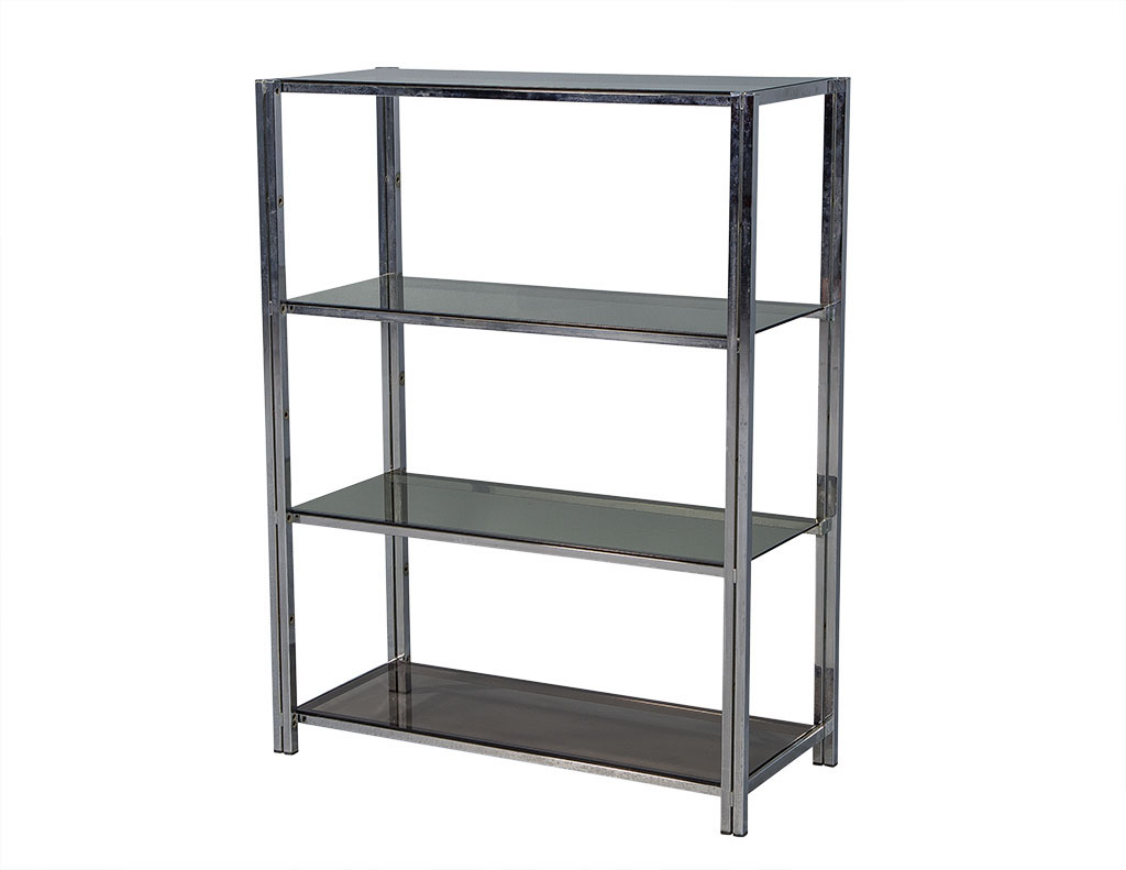 Pair of Polished Chrome Bookcases Carrocel Fine Furniture