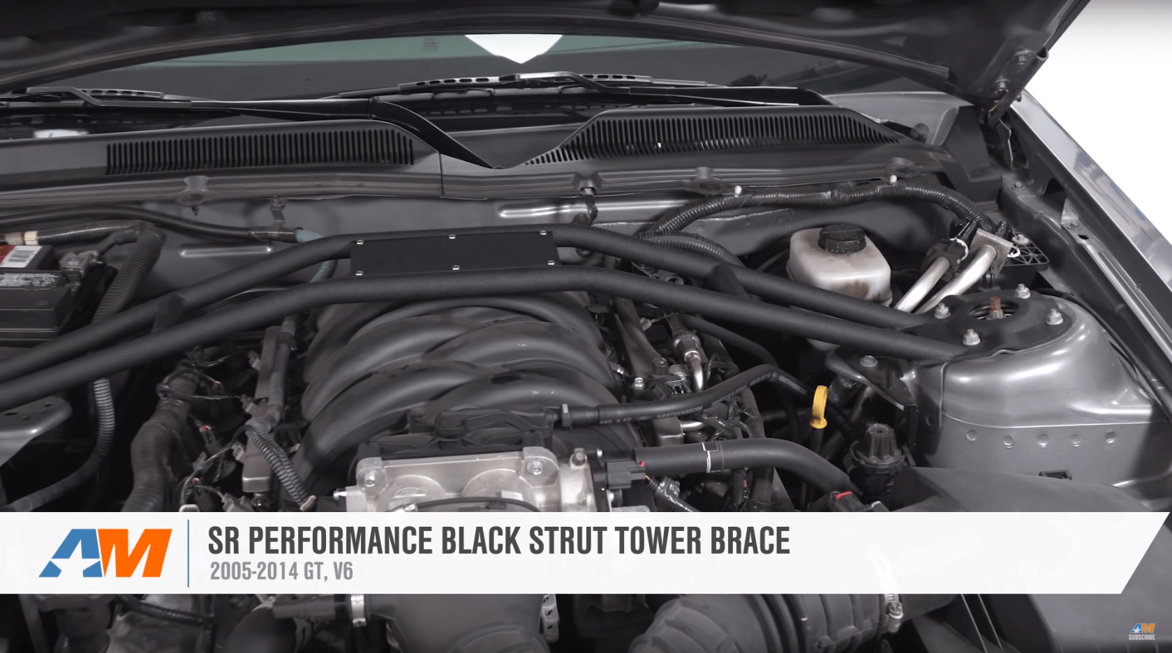 Strut Tower Braces SR Performance Strut Tower Brace; Black for GT 2005