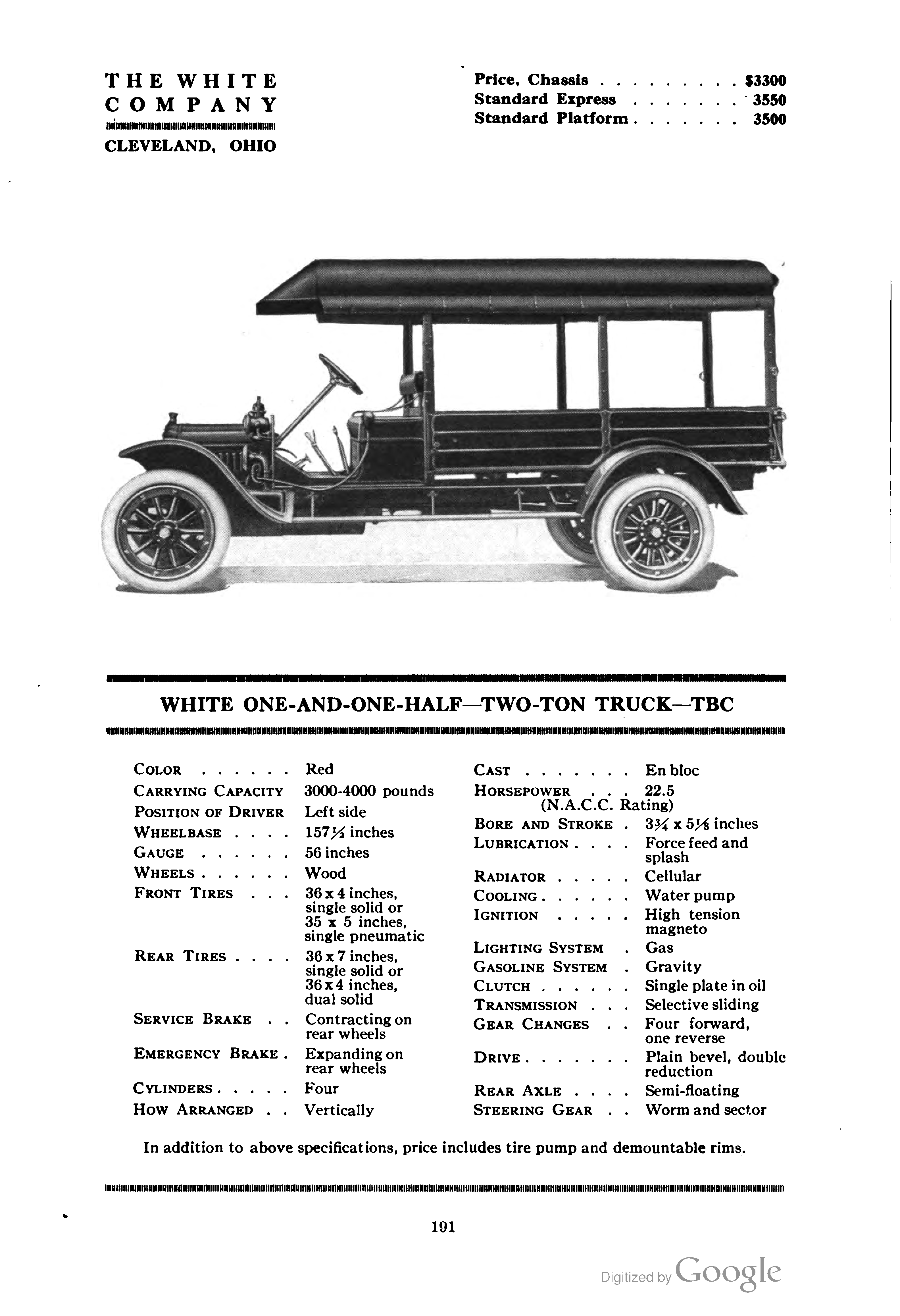 Search for information about the White Motor Co. TBC chassis