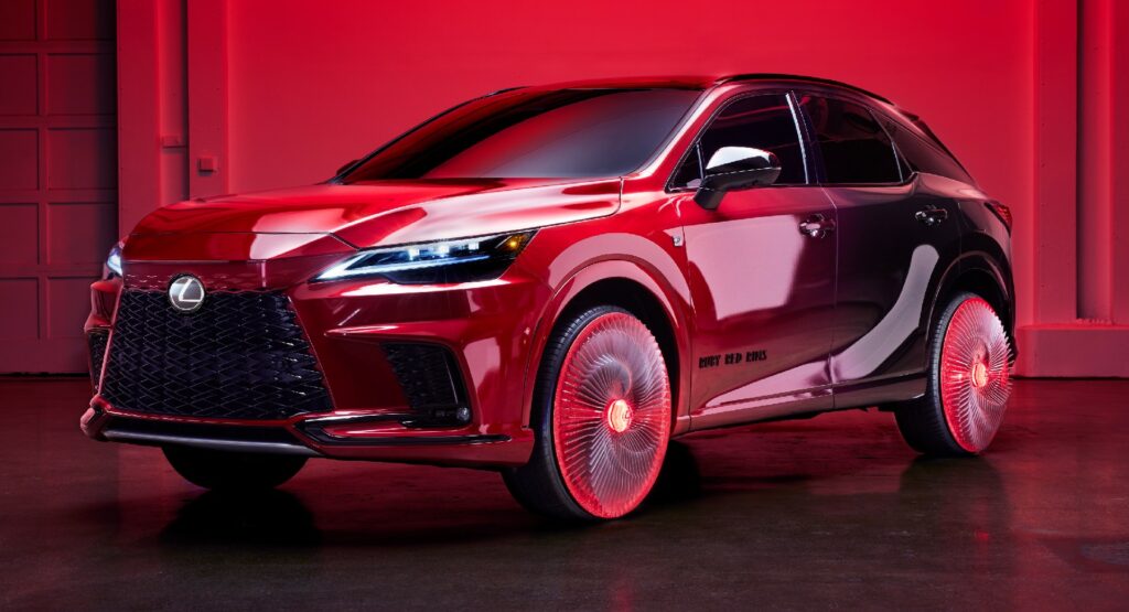 Lexus RX “Ruby Red Rims” Rides On Massive Wheels Created By Fashion