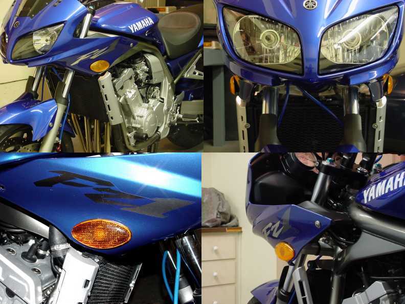 I first mounted the amber lens model. These pictures show the results
