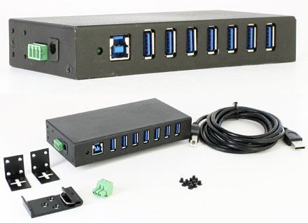 CTFINDUSB-3 (Automotive/Industry 7-port USB 3.0 Hub, 9-24VDC) [ USB-Hub ]