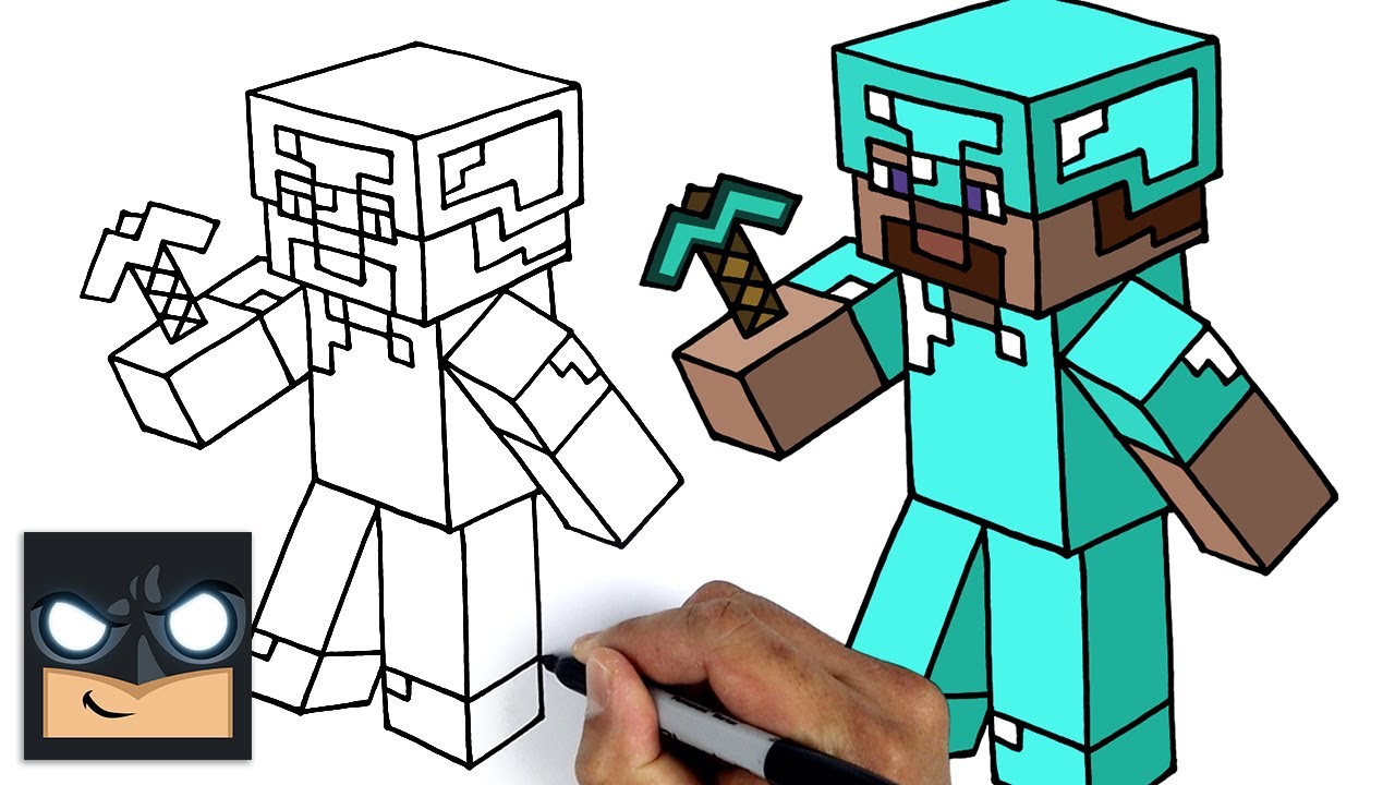 Hoe Minecraft Te Tekenen Steve Diamond Armor Diamond Cartoons Online
