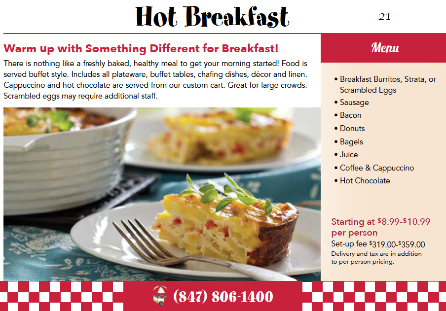 Hot Premade Breakfast Buffet Best Full Service Catering Company