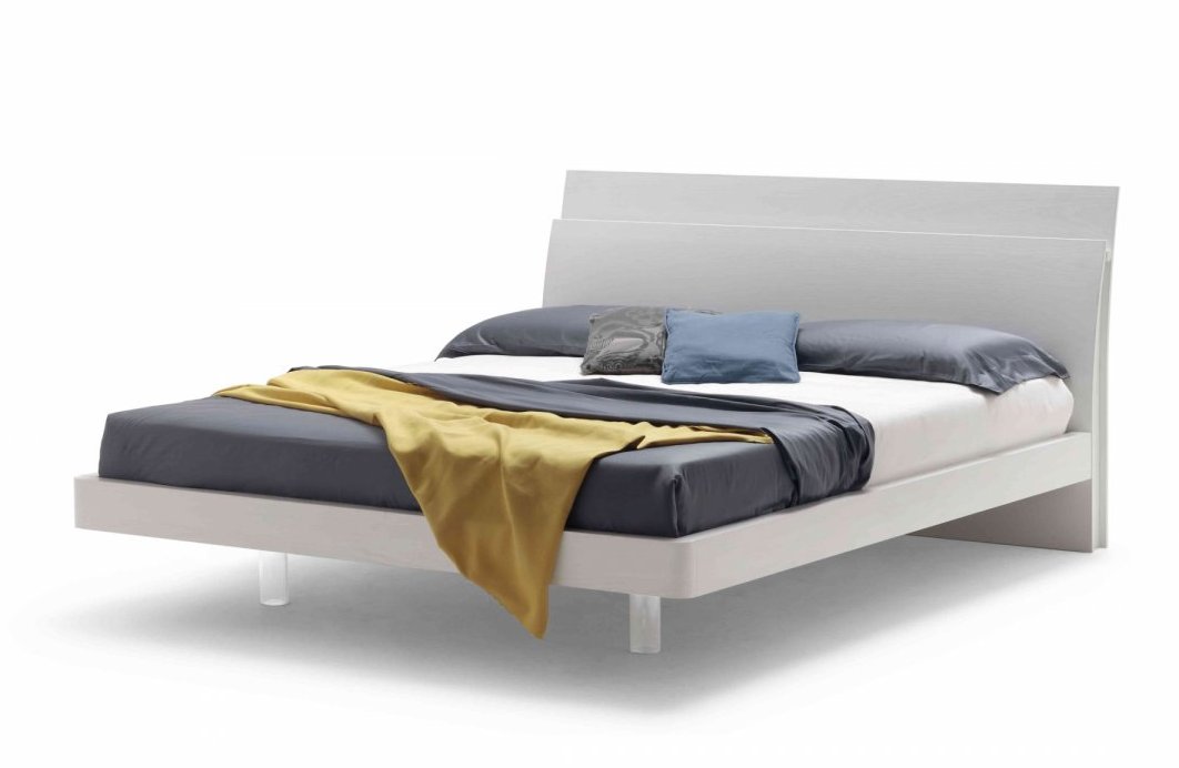 Letto matrimoniale legno bianco con led Visma Arredo OUTLET