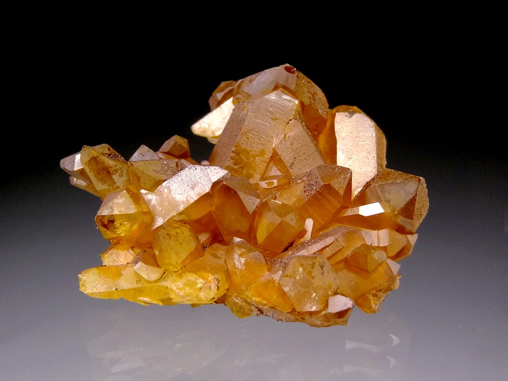 Beautiful Quartz Crystal Cluster with Natural Yellow & Orange Goethite