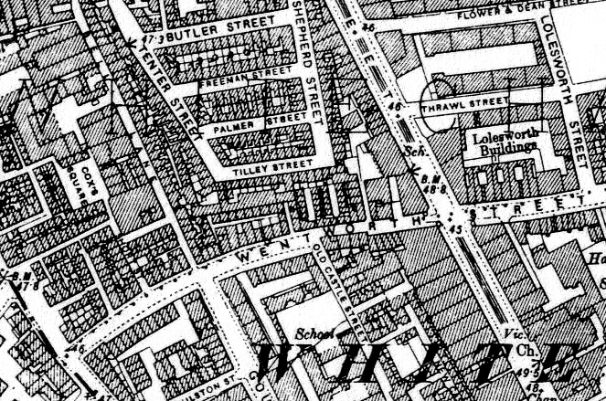 Casebook Jack the Ripper 1894 Ordinance Map of Whitechapel Division
