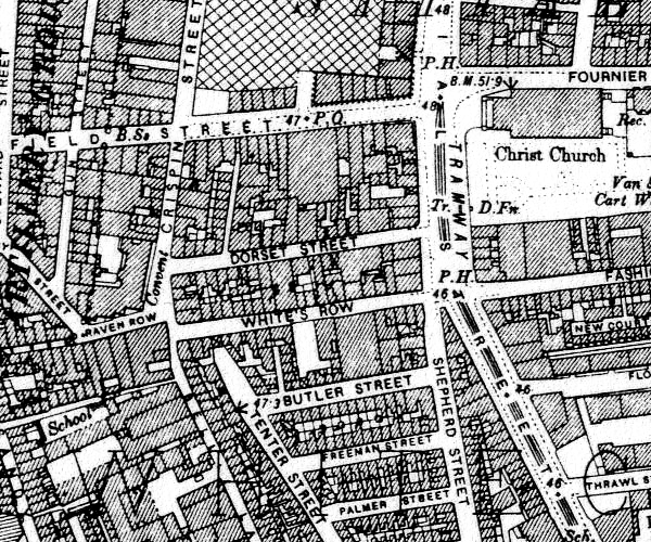 Casebook Jack the Ripper 1894 Ordinance Map of Whitechapel Division