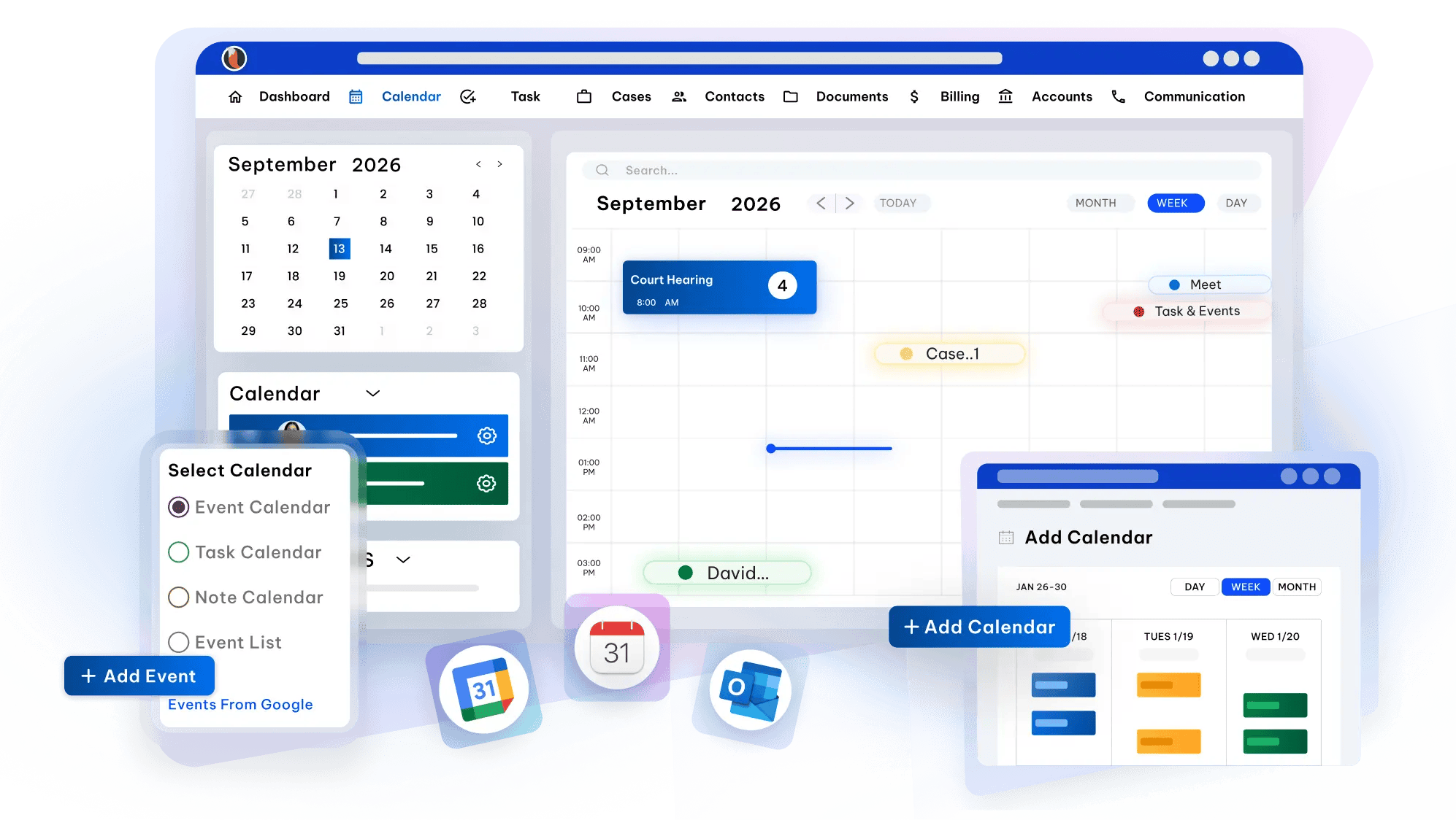 Legal Calendaring Software Program for Law Firms CaseFox