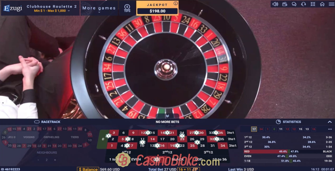 Ezugi Jackpot Roulette 97.30 RTP Review & Rating