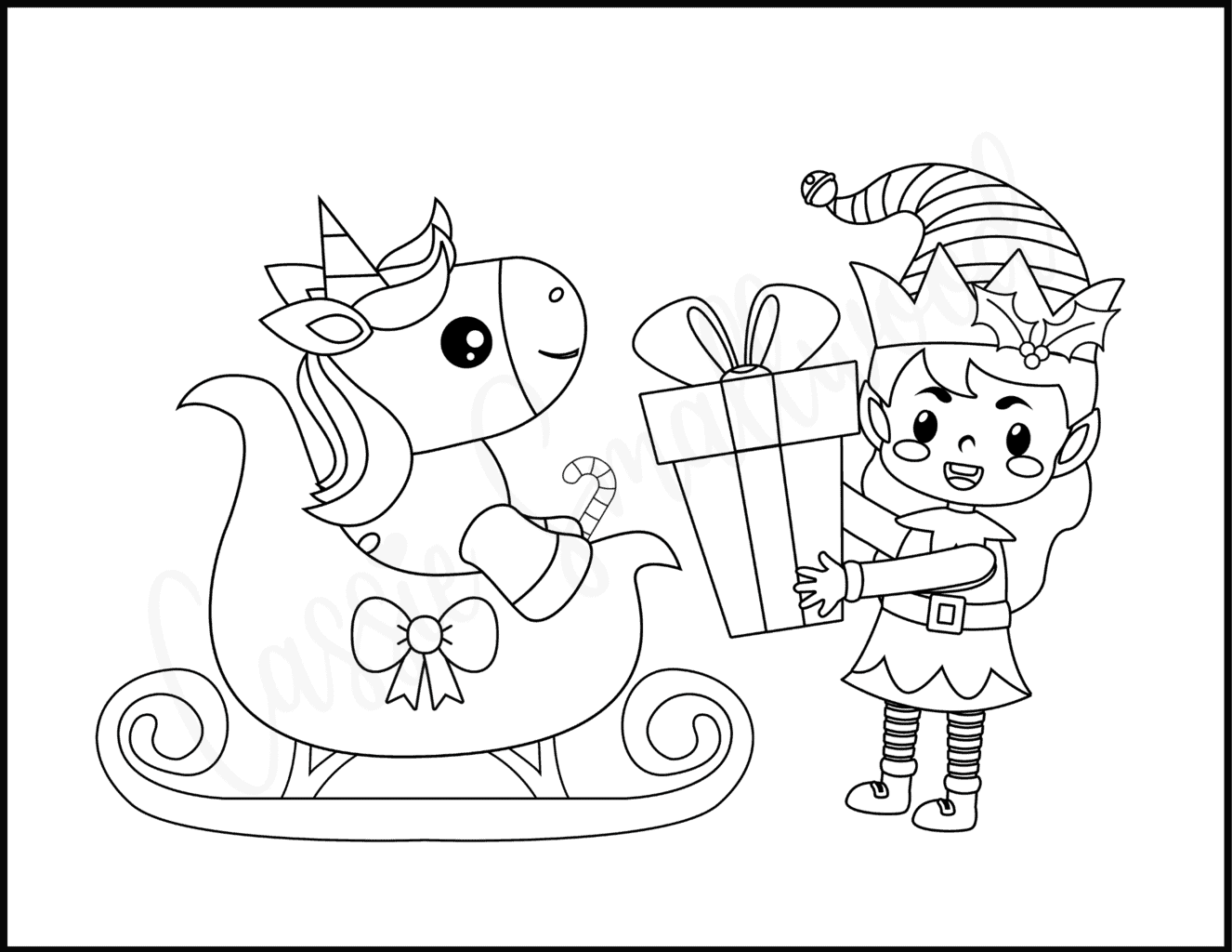 Cute Christmas Unicorn Coloring Pages {Free Printables} Cassie Smallwood
