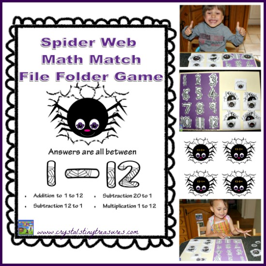 Spider Math File Folder Games Castle View Academy