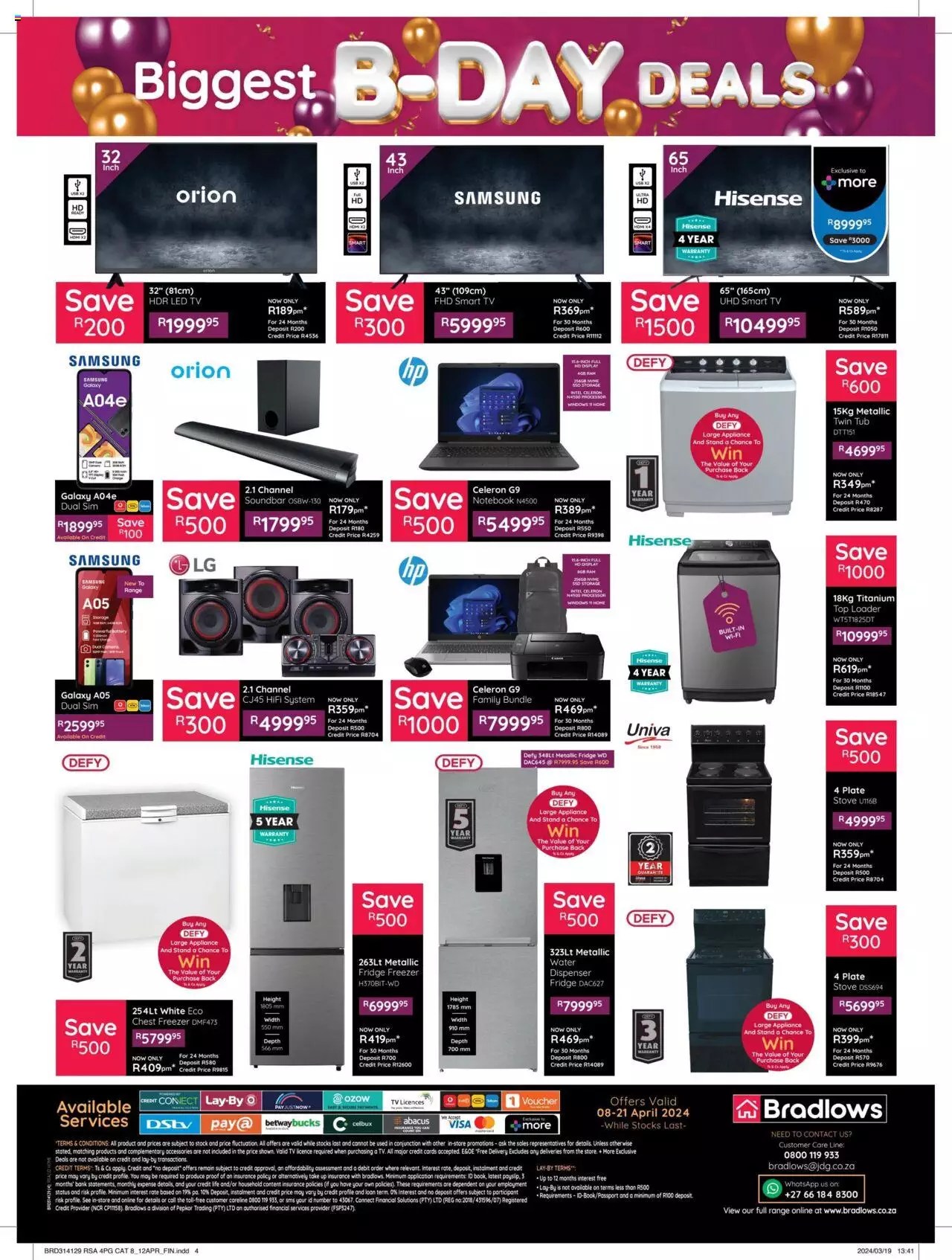 Bradlows Specials 8 April 21 April, 2024. Furniture Deals