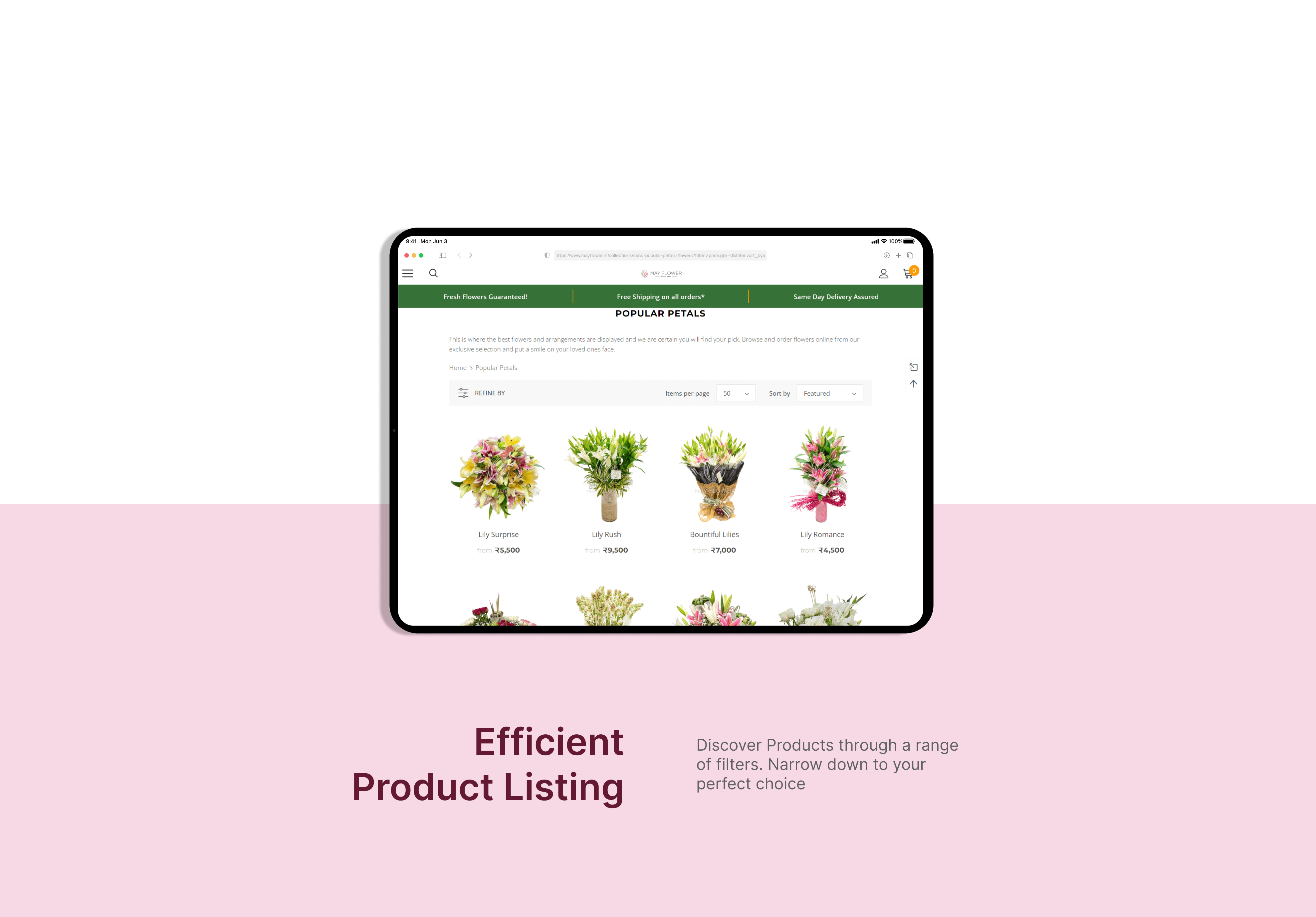 Mayflower Online Florist site Portfolio Catalyst Media