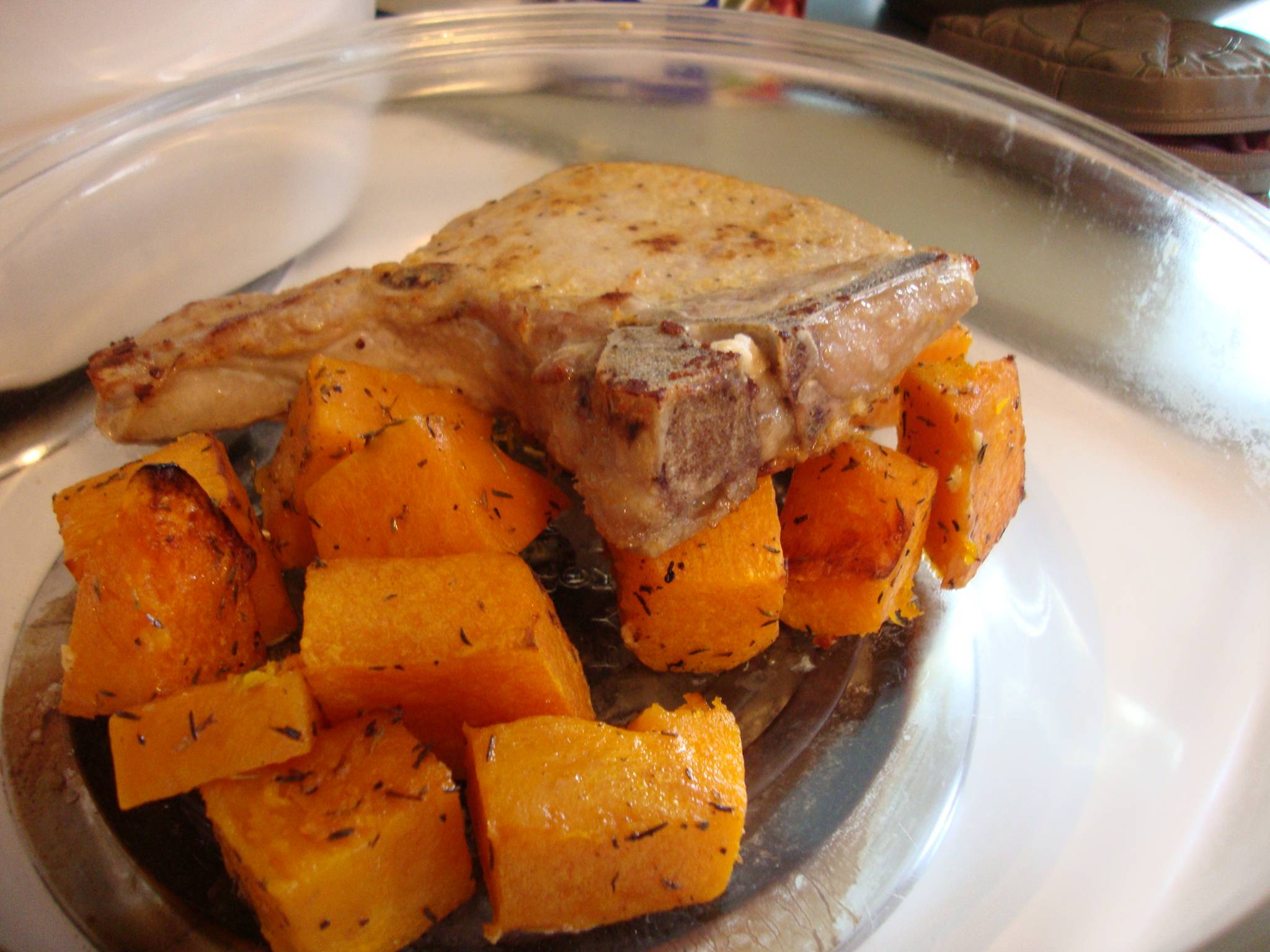 Pan Seared Pork Chops with Butternut Squash Cat Can Cook