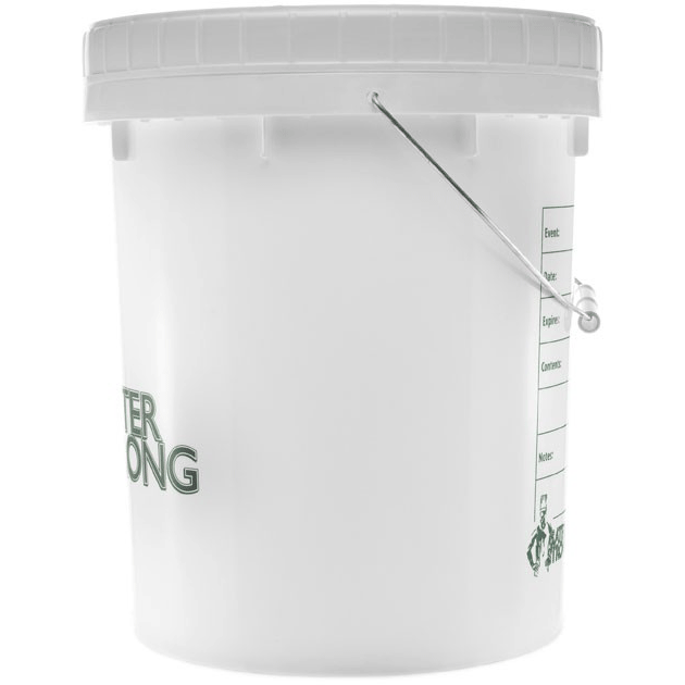 5 gal. Round White Plastic Food Storage Container Cater Strong