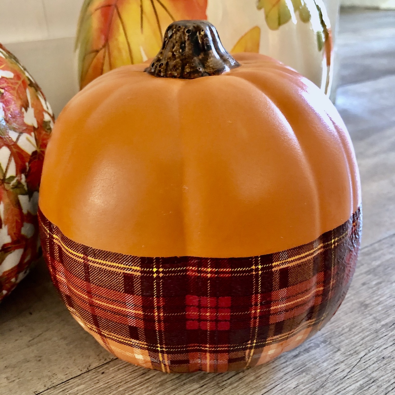 Fall Napkin Decoupage Pumpkins for Thanksgiving Handmade Happy Hour
