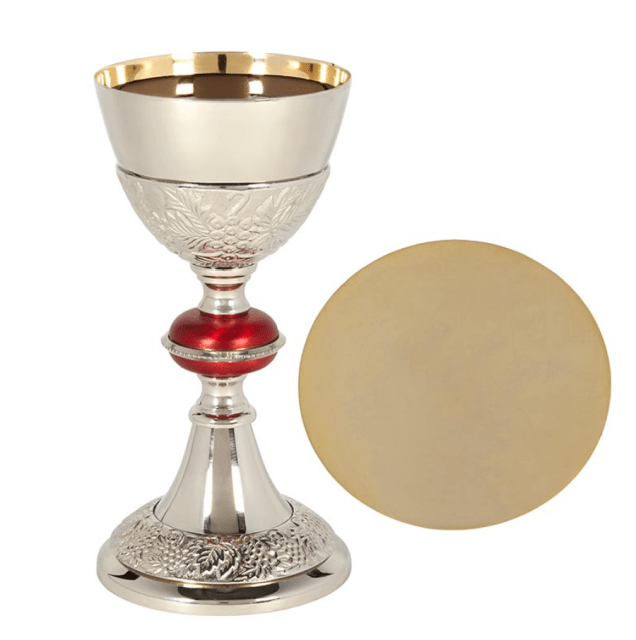 Engraved Chalice and Paten Set
