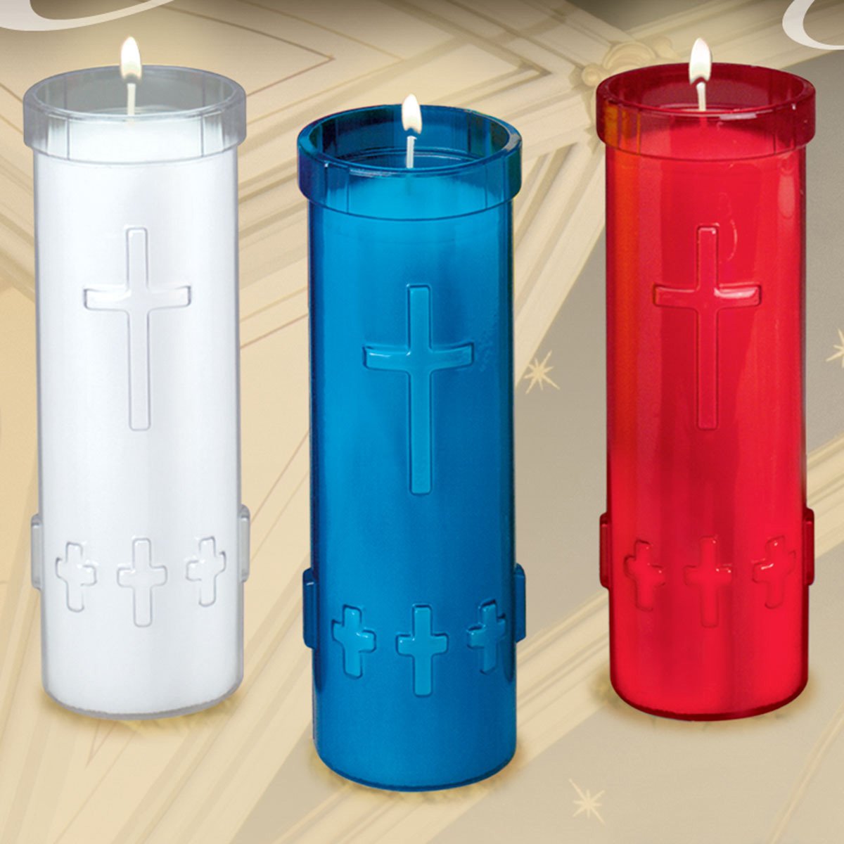 Will & Baumer PrayerLights 7 Day Candles in Plastic Catholic