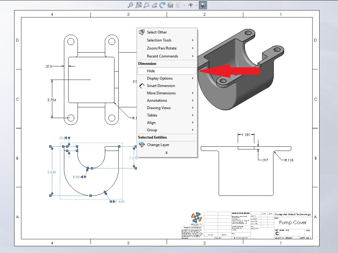 How To Add Hidden Lines In Solidworks Drawings