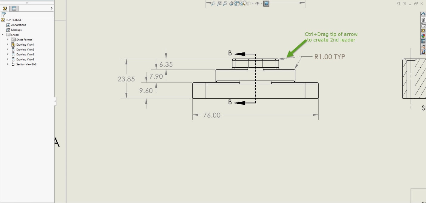SOLIDWORKS Cleaning Up Drawings by Adjusting Dimension Extension Lines