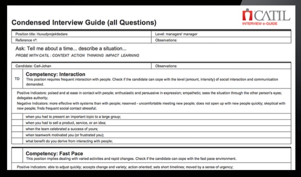 CATIL® Interview eGuide with Function Catalog (2) Talent Management