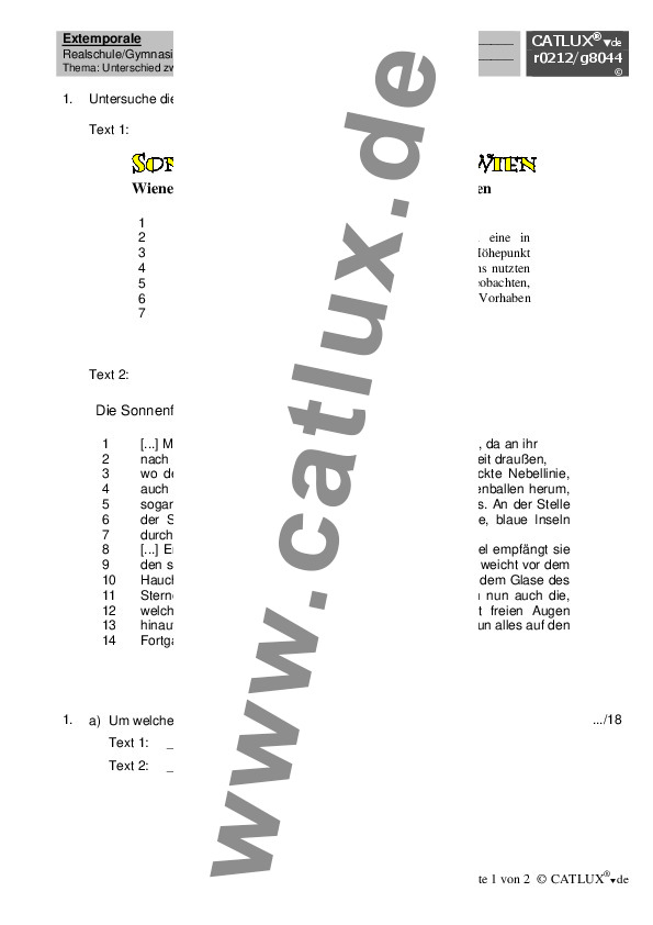 Aufsatz Realschule Klasse 7 Deutsch Catlux