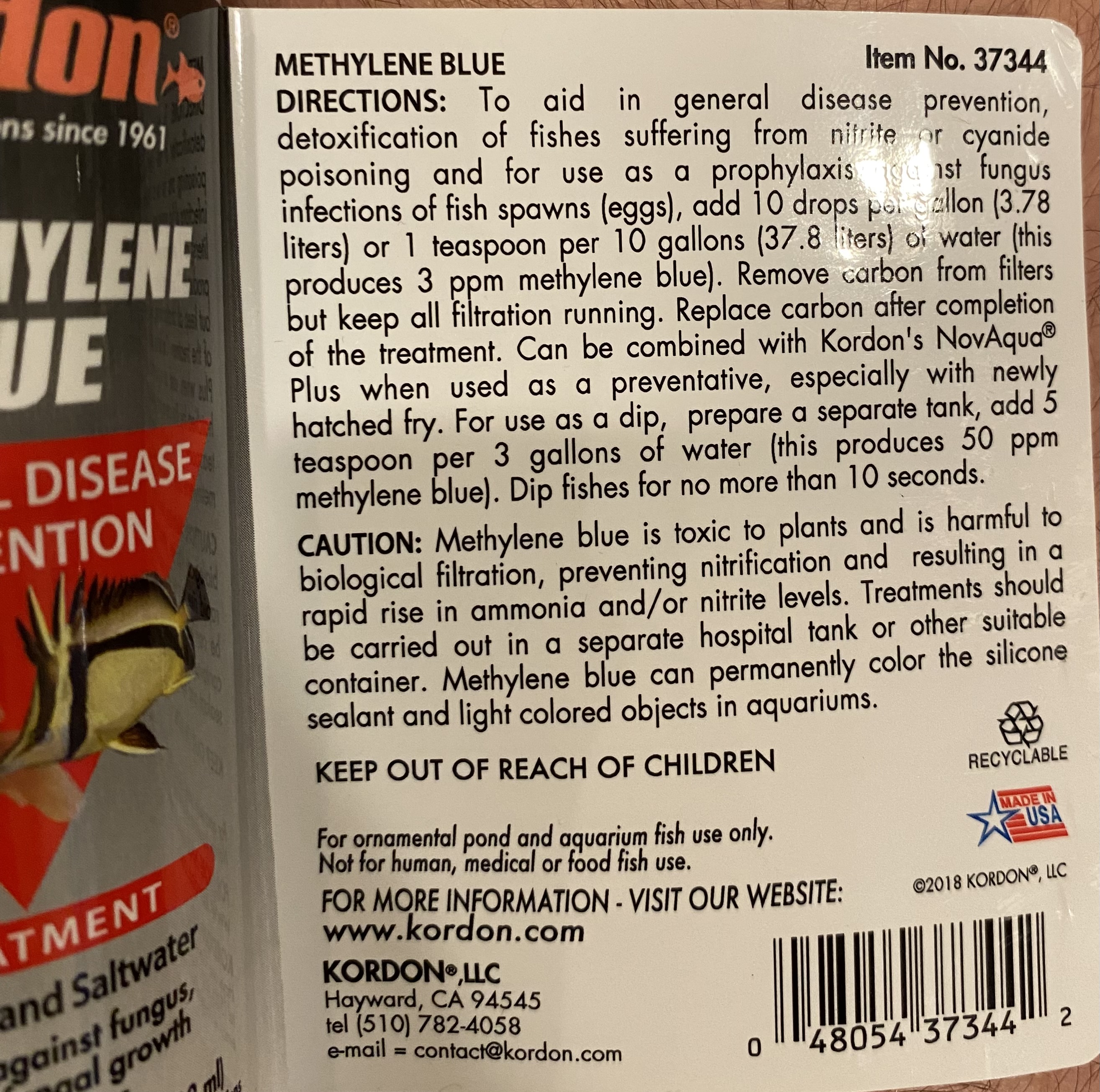 Methylene blue baths How long? How much? Newts and