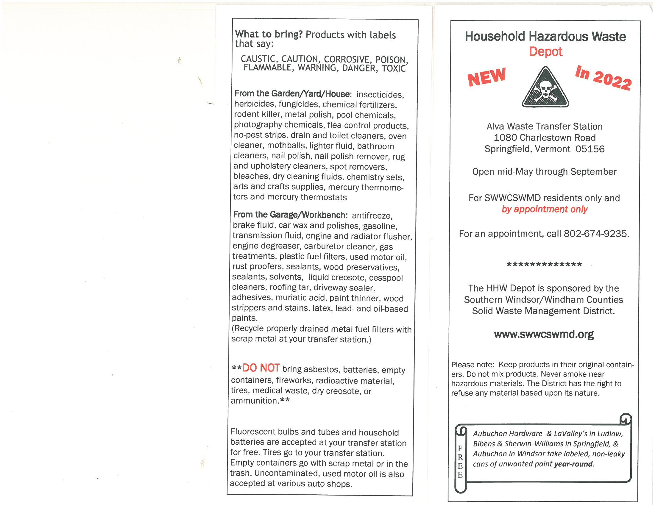 Transfer Station — Town of Cavendish, Vermont