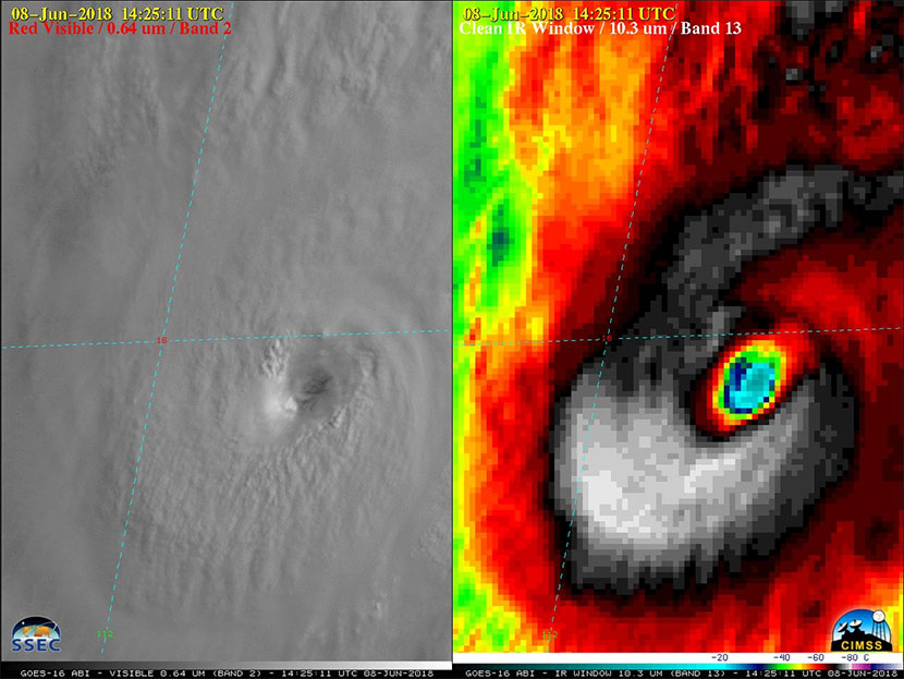 Ciclón ALETTA en el Pacífico Noreste de tempestad a violento huracán
